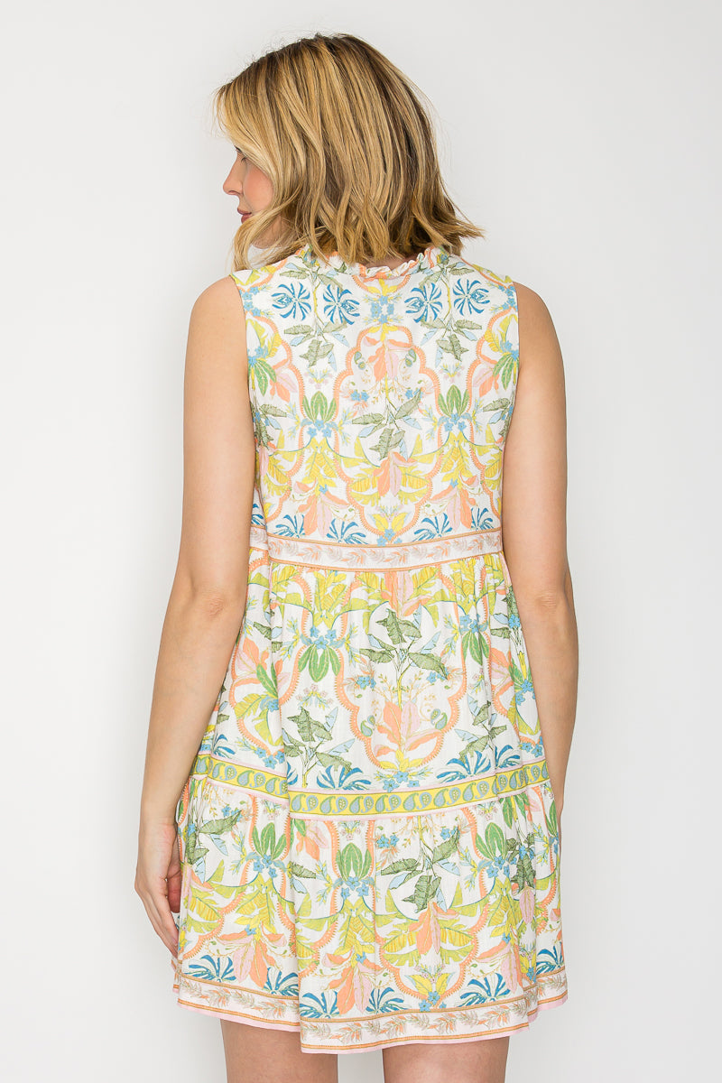 Garden Flower Print Mini Dress