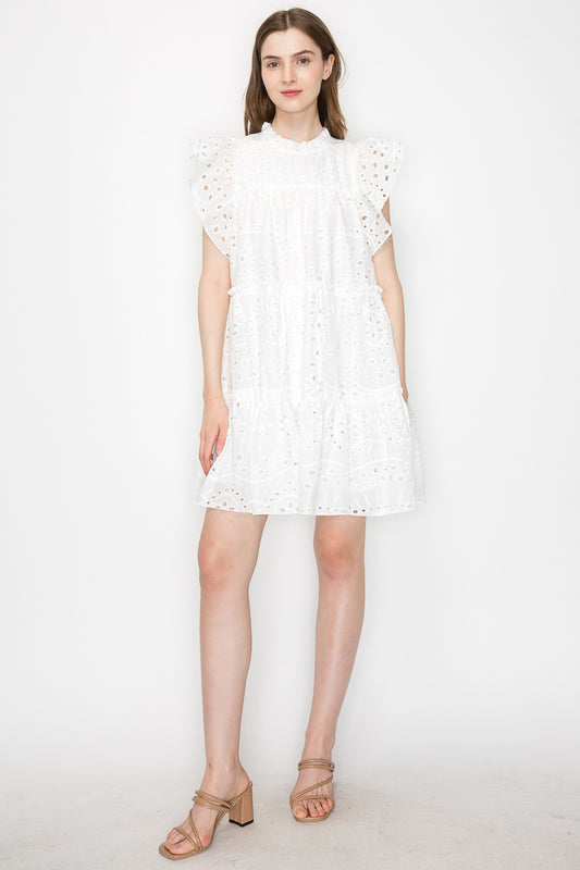 Cotton Eyelet Mini Dress