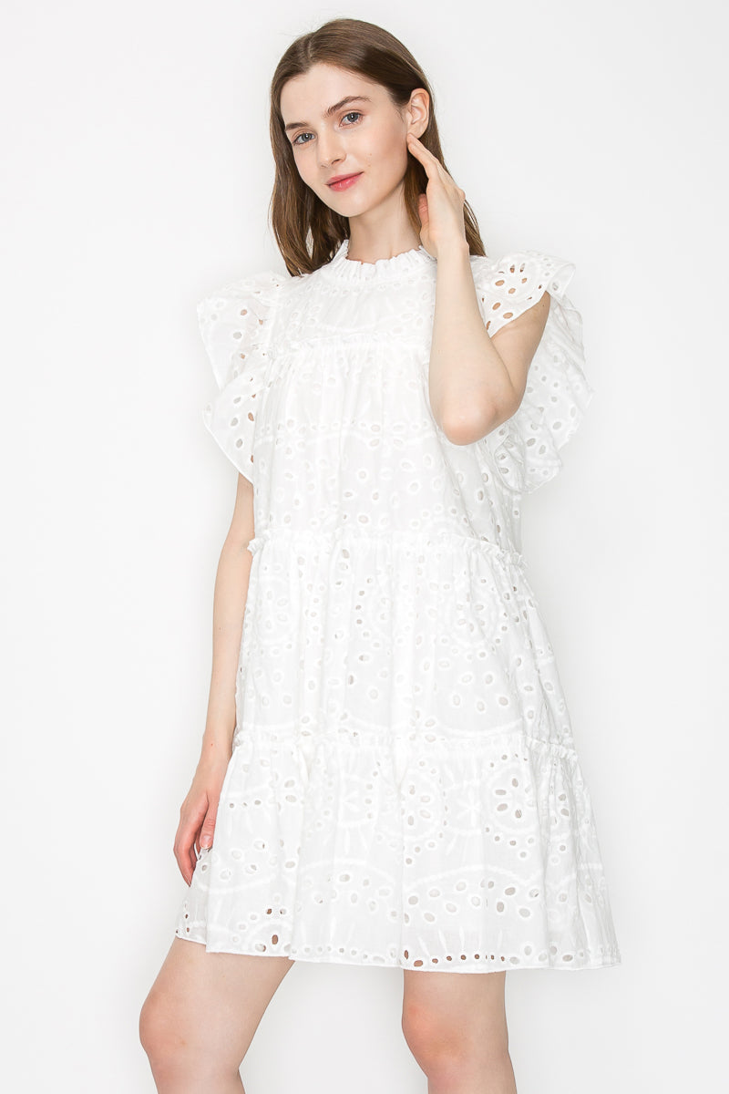 Cotton Eyelet Mini Dress
