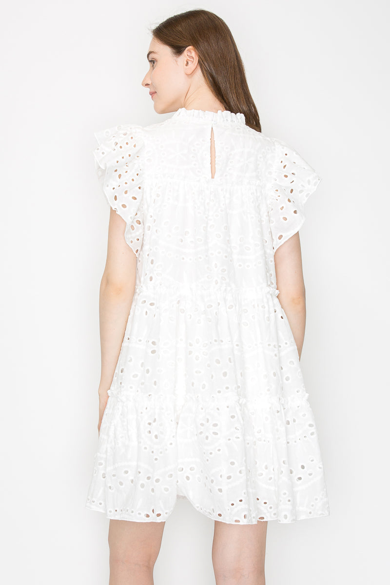Cotton Eyelet Mini Dress