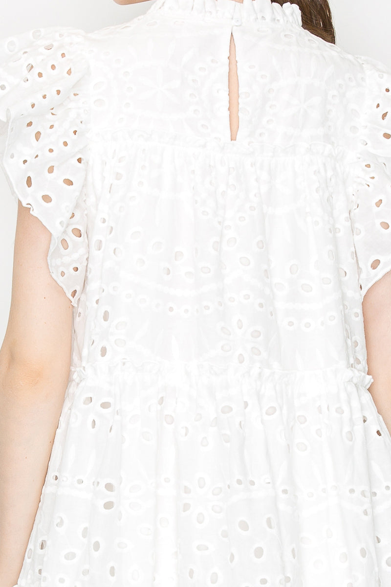 Cotton Eyelet Mini Dress