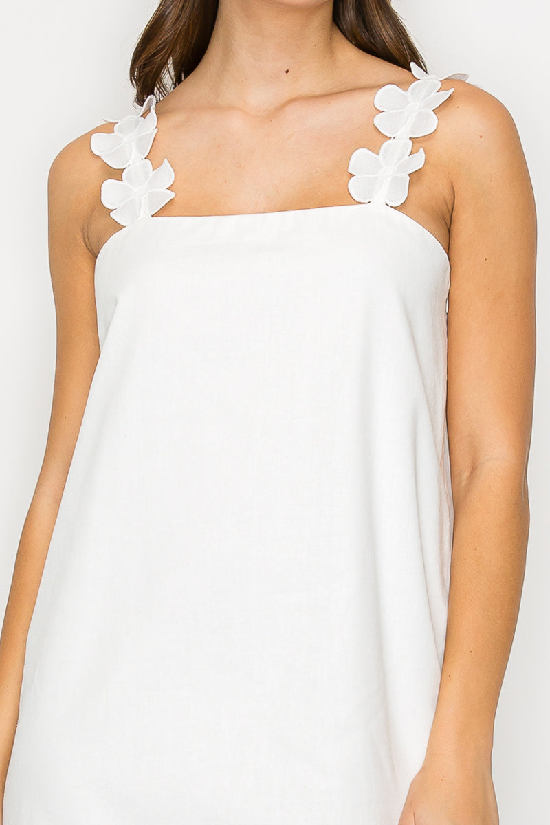 Lovely White Daisy Mini Dress